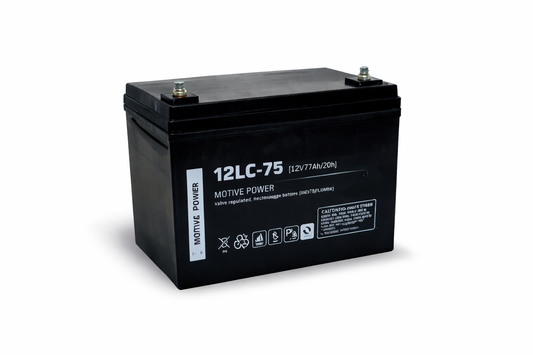 12LCP-75 AGM Scootmobiel Accu – 12V 75Ah (Set van 2 stuks)